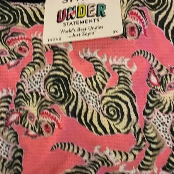 Spanx Under Statements Pink Zebra Printed Thong Sz 3X - Picture 5 of 6